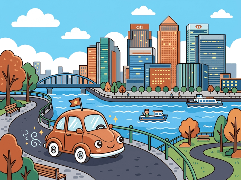 Illustration of a London landmark near Tower Hamlets